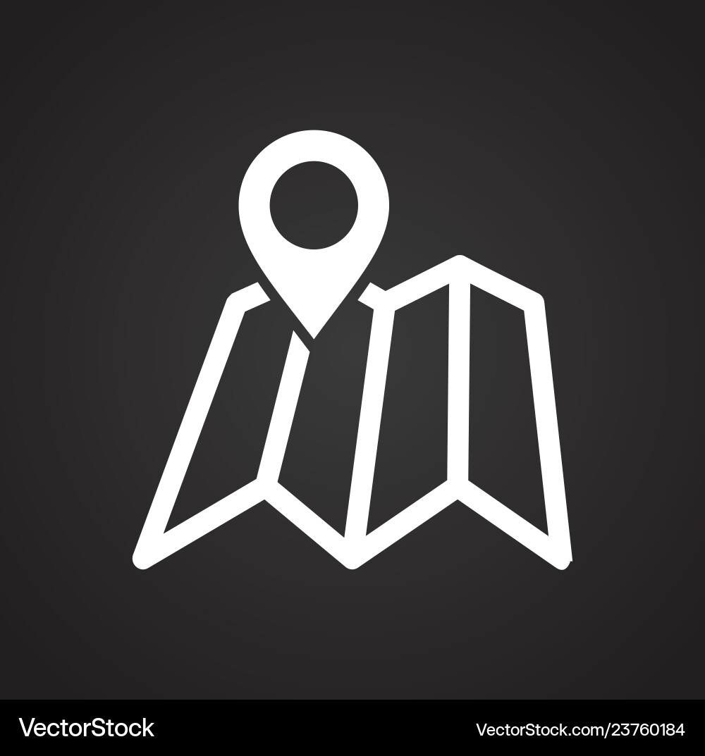 Navigation icon on black background for graphic Vector Image