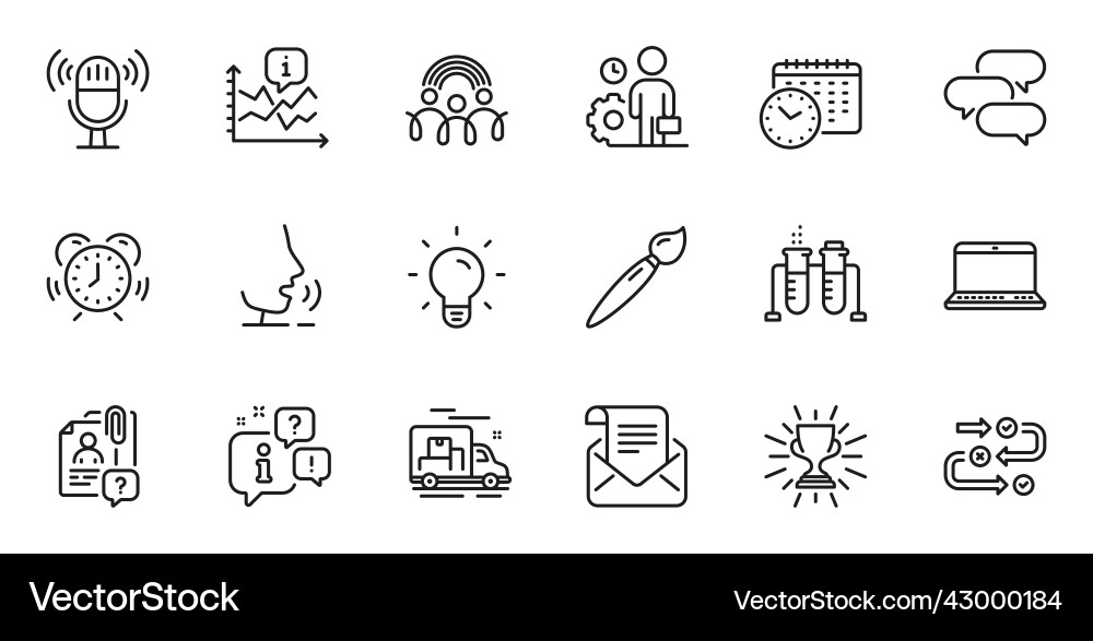 Outline set of chart survey progress Outline set of chart survey progress Vector Image