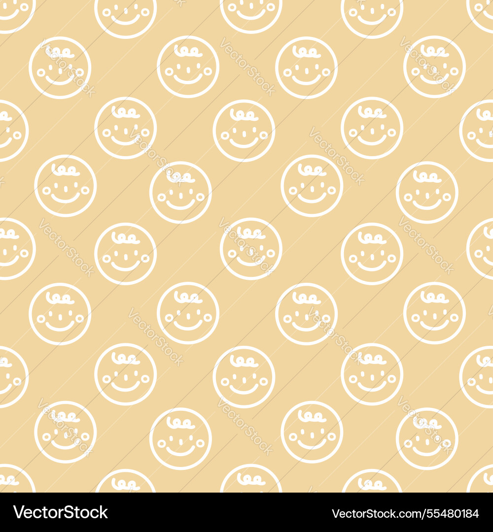 Seamless minimal smile line art repeat pattern vector image