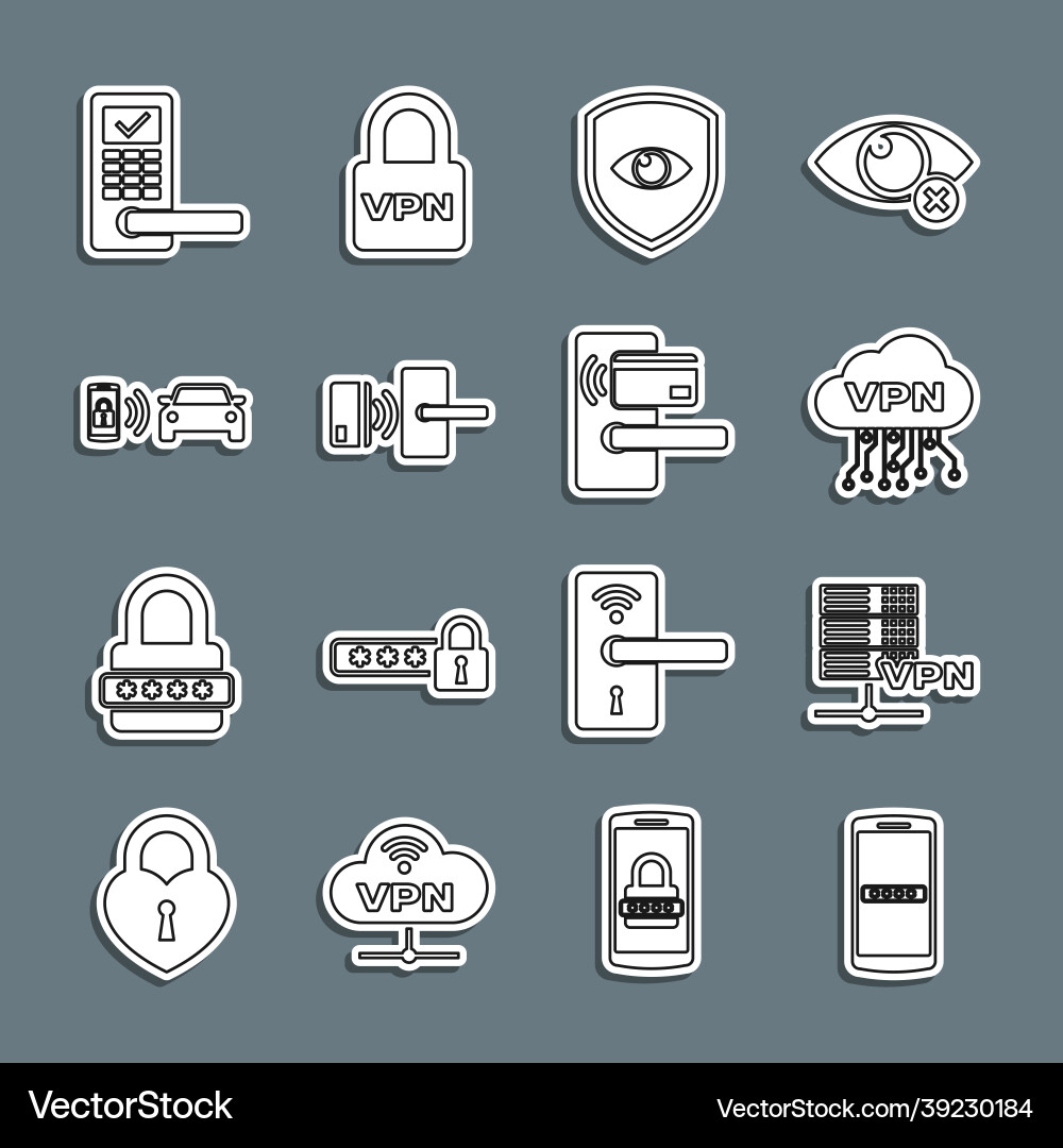Set line mobile and password server vpn cloud Set line mobile and password server vpn cloud vector image