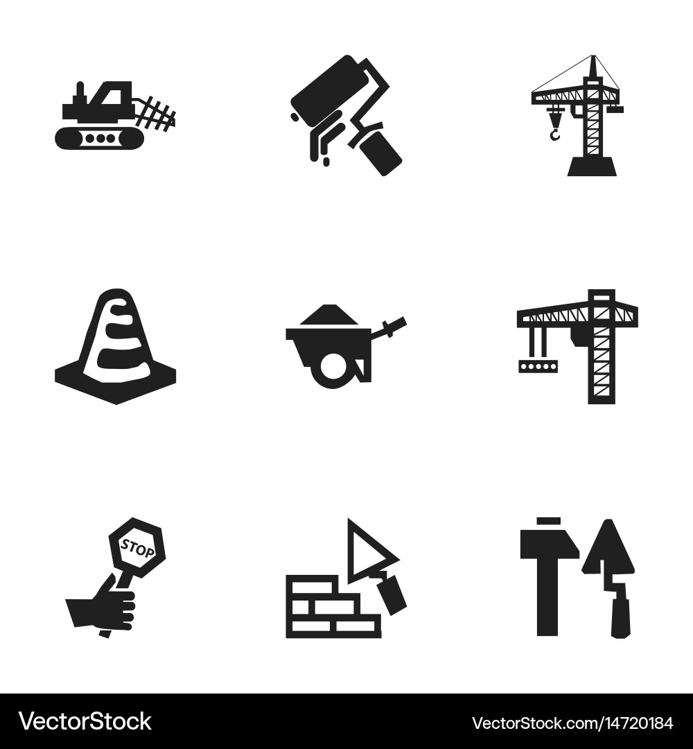 Set of 9 editable structure icons includes vector image