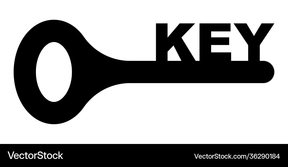 Silhouette shape a key symbol open Silhouette shape a key symbol open vector image