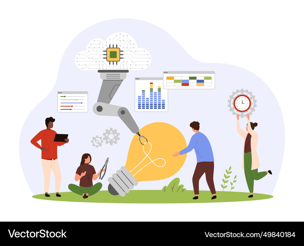 Tech insight innovation development by tiny Tech insight innovation development by tiny vector image