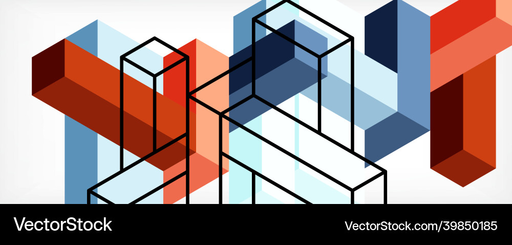 Abstract background 3d cubes cubic elements Vector Image