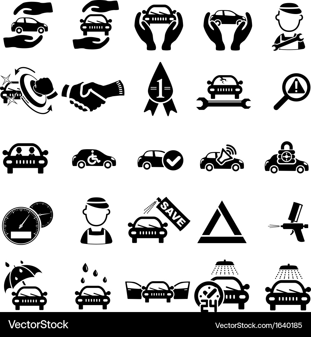 Auto Repair Icons Set Vector Image
