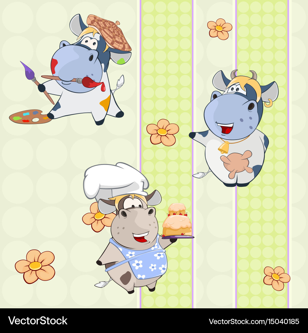 Background with cows seamless pattern Vector Image