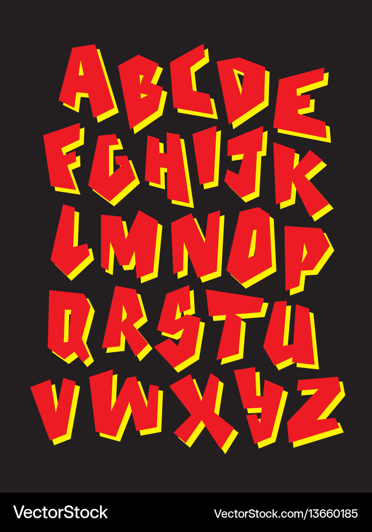 Bold Graffiti Alphabet Font Vector Image