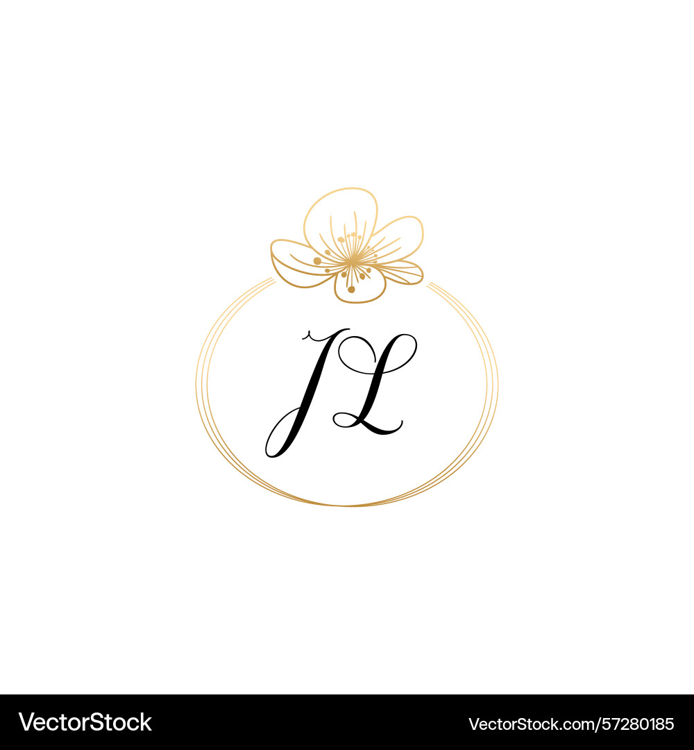 Botanical monogram logos with initial jl Vector Image
