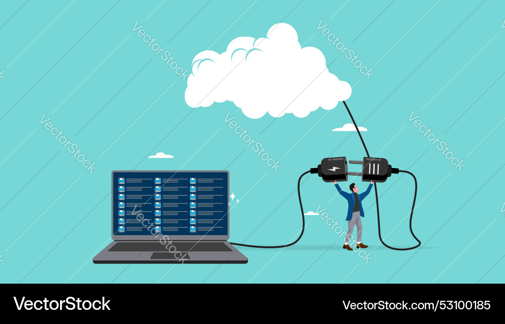 Cloud computing technology storage for data Cloud computing technology storage for data vector image