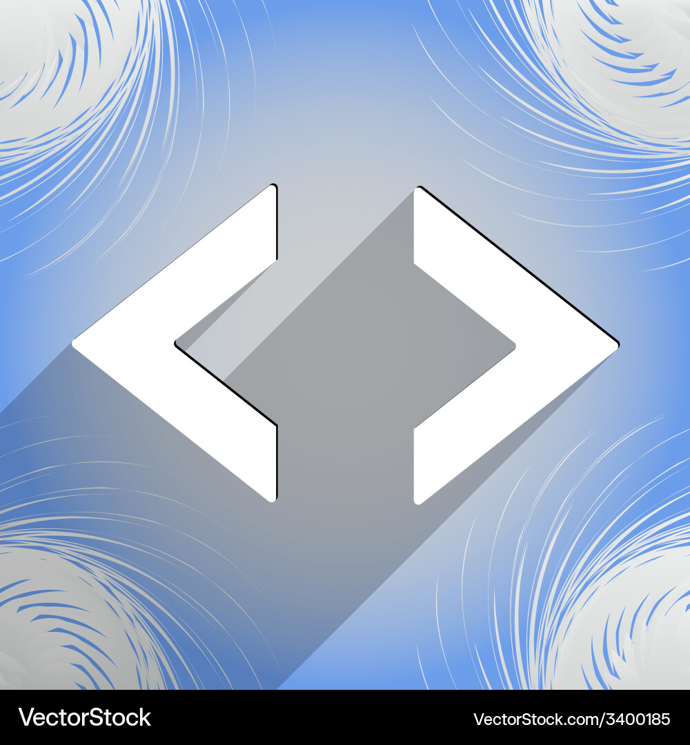 Code icon symbol flat modern web design with long vector image