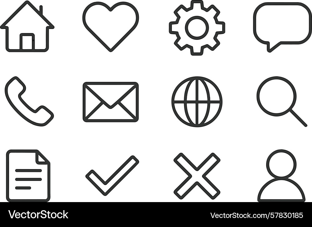 Collection of minimalistic icons representing Collection of minimalistic icons representing vector image