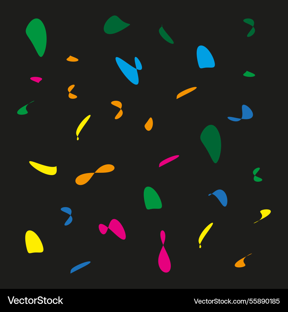 Colorful abstract shapes dynamic floating vector image