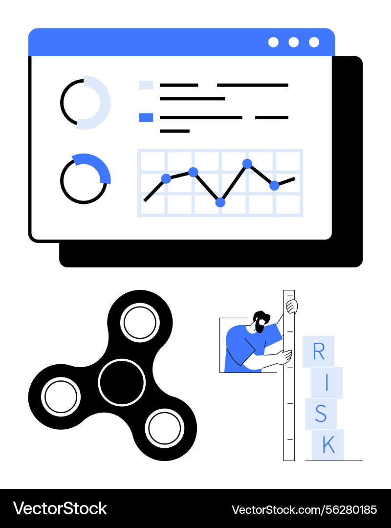 Data analysis with graphs risk management Data analysis with graphs risk management vector image