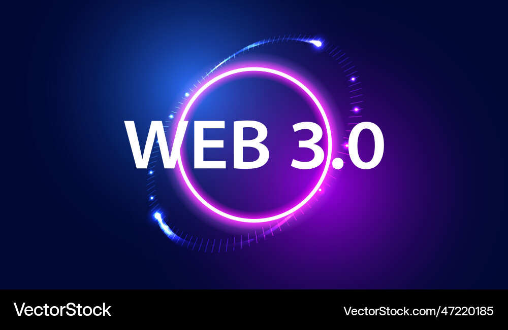 Digital web 30 concept semantic and ai vector image