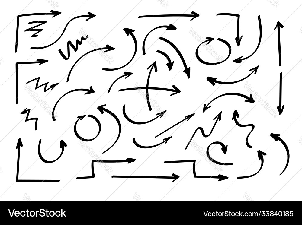Doodle symbols pointer icons graphic Doodle symbols pointer icons graphic Vector Image