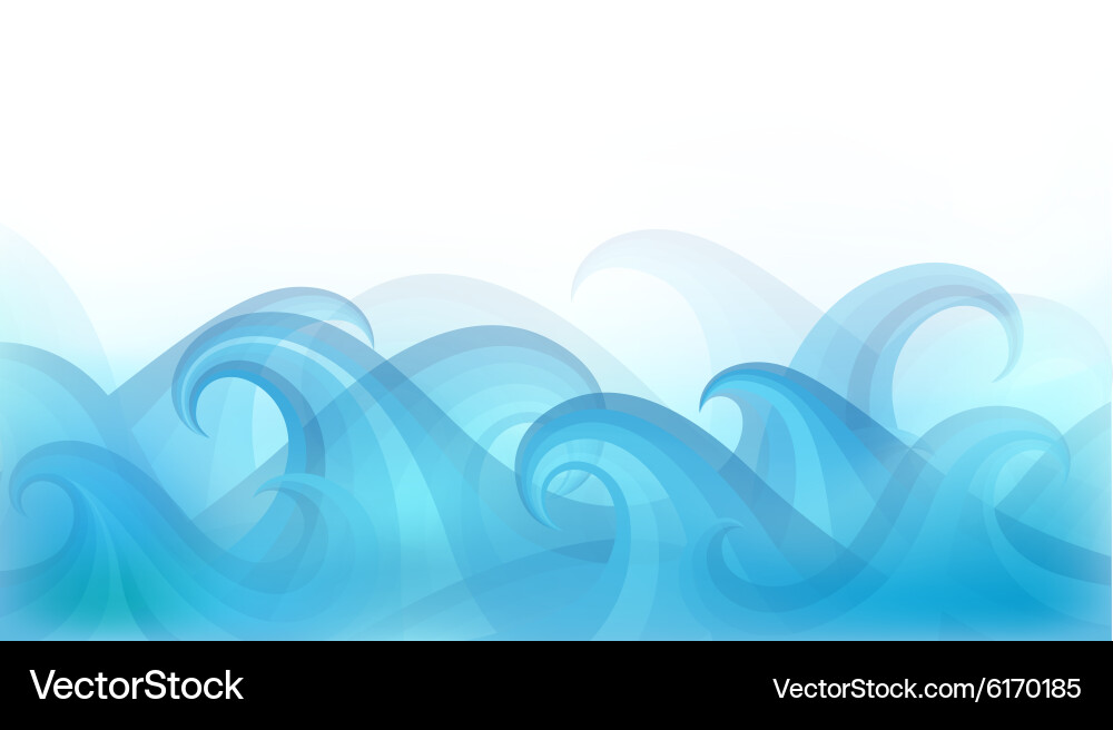 Dynamic Ocean Waves Background Vector Image