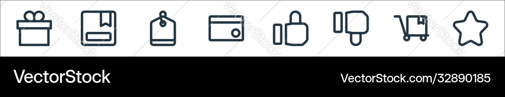 Ecommerce line icons linear set quality vector image