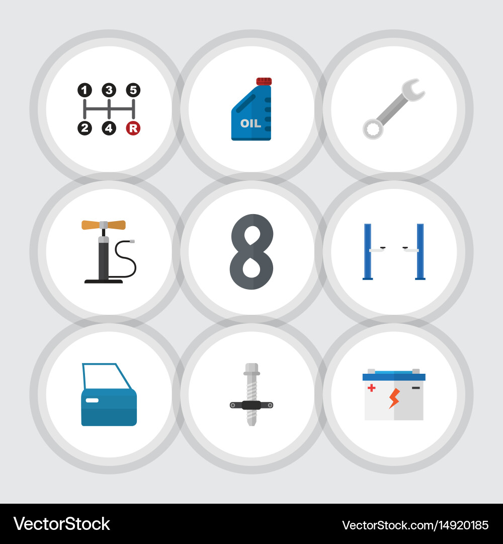 Flat workshop set of automobile part carrying Vector Image