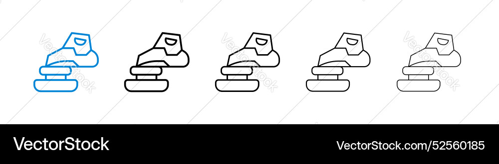 Floor sanding machine icon set on white background