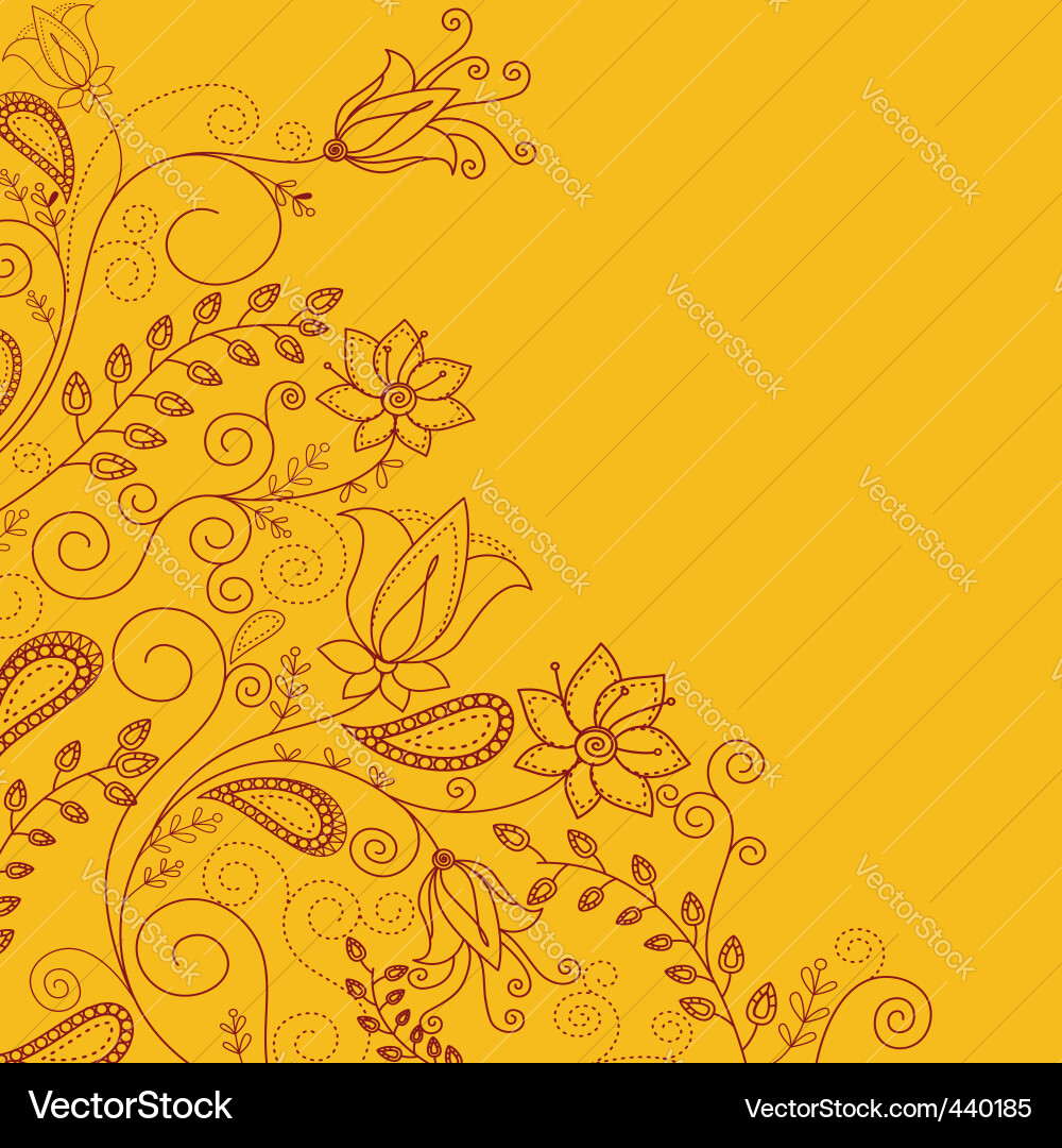 Floral Scroll Pattern Background vector image