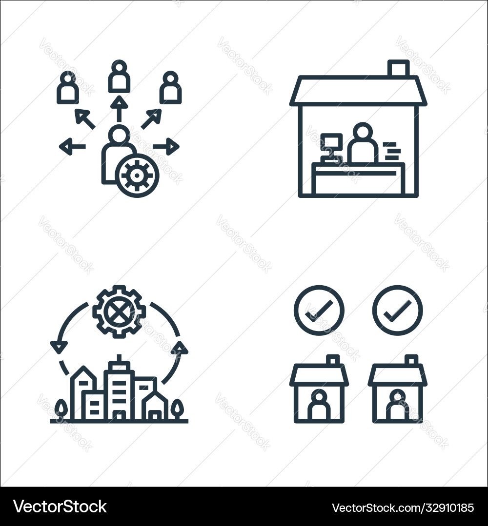 Lockdown line icons linear set quality Lockdown line icons linear set quality vector image