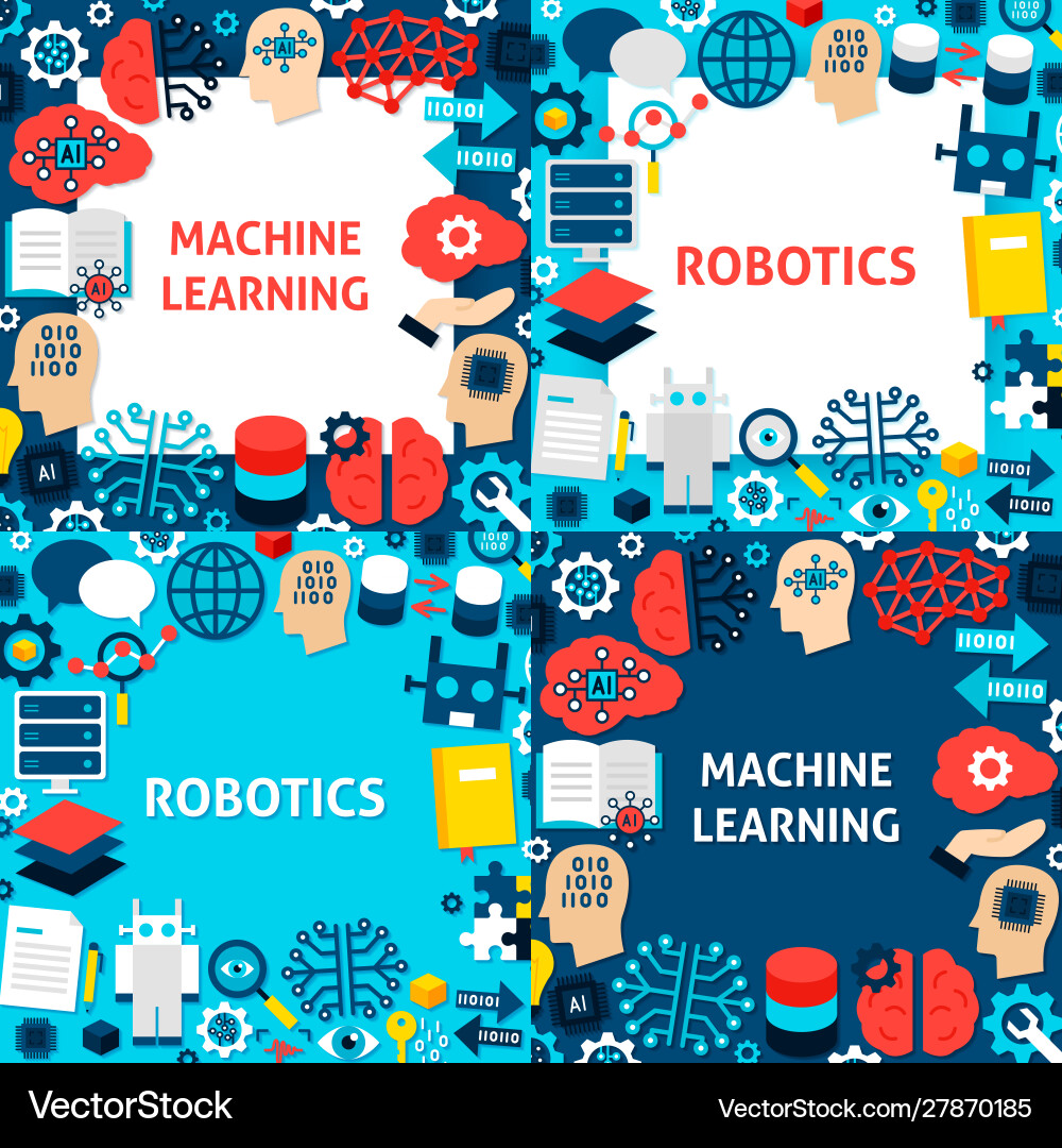 Machine learning paper templates Machine learning paper templates vector image