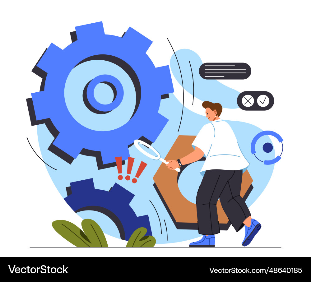 Man with problem analysis concept Vector Image