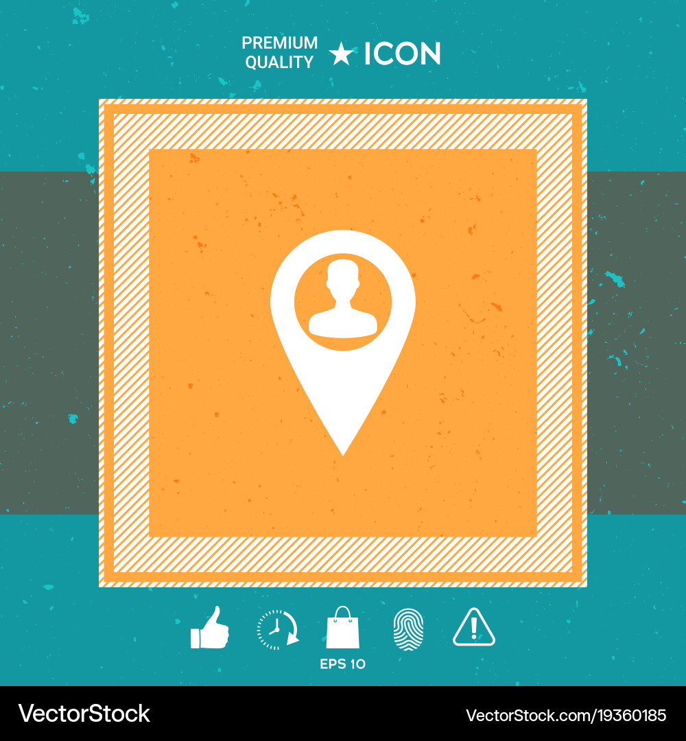 Map pointer with man silhouette Vector Image