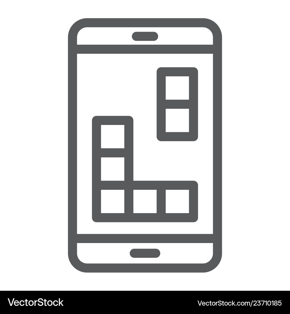 Mobile game line icon device and smartphone Vector Image