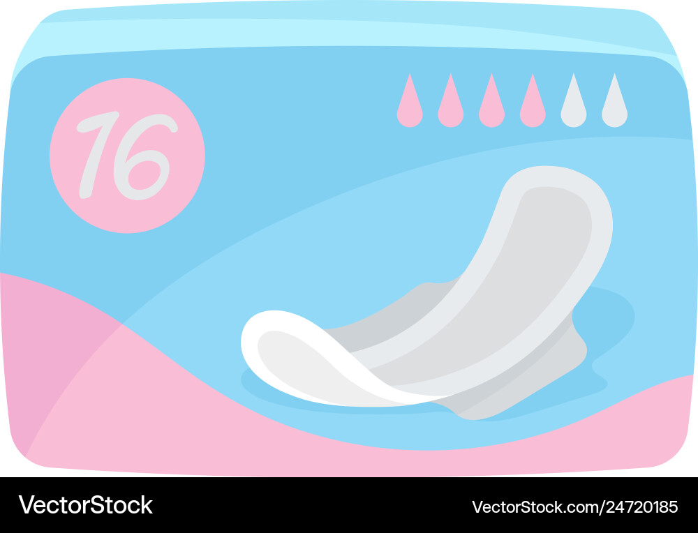 Packaging of sanitary pads on white background Packaging of sanitary pads on white background vector image