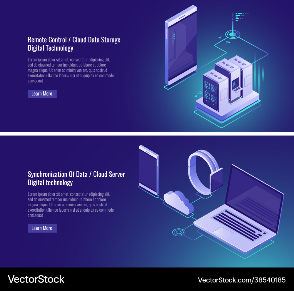 Remote control cloud data storage server room Remote control cloud data storage server room vector image