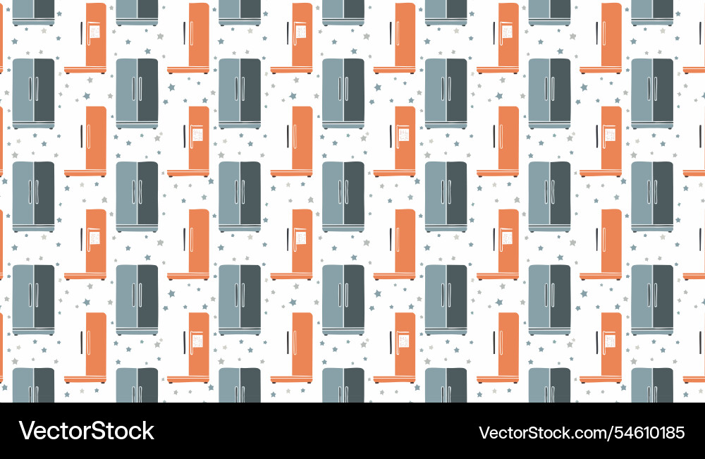 Seamless pattern with different fridge in flat Vector Image