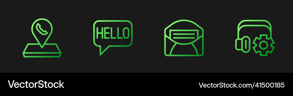 Set line mail and e-mail call center location Set line mail and e-mail call center location vector image