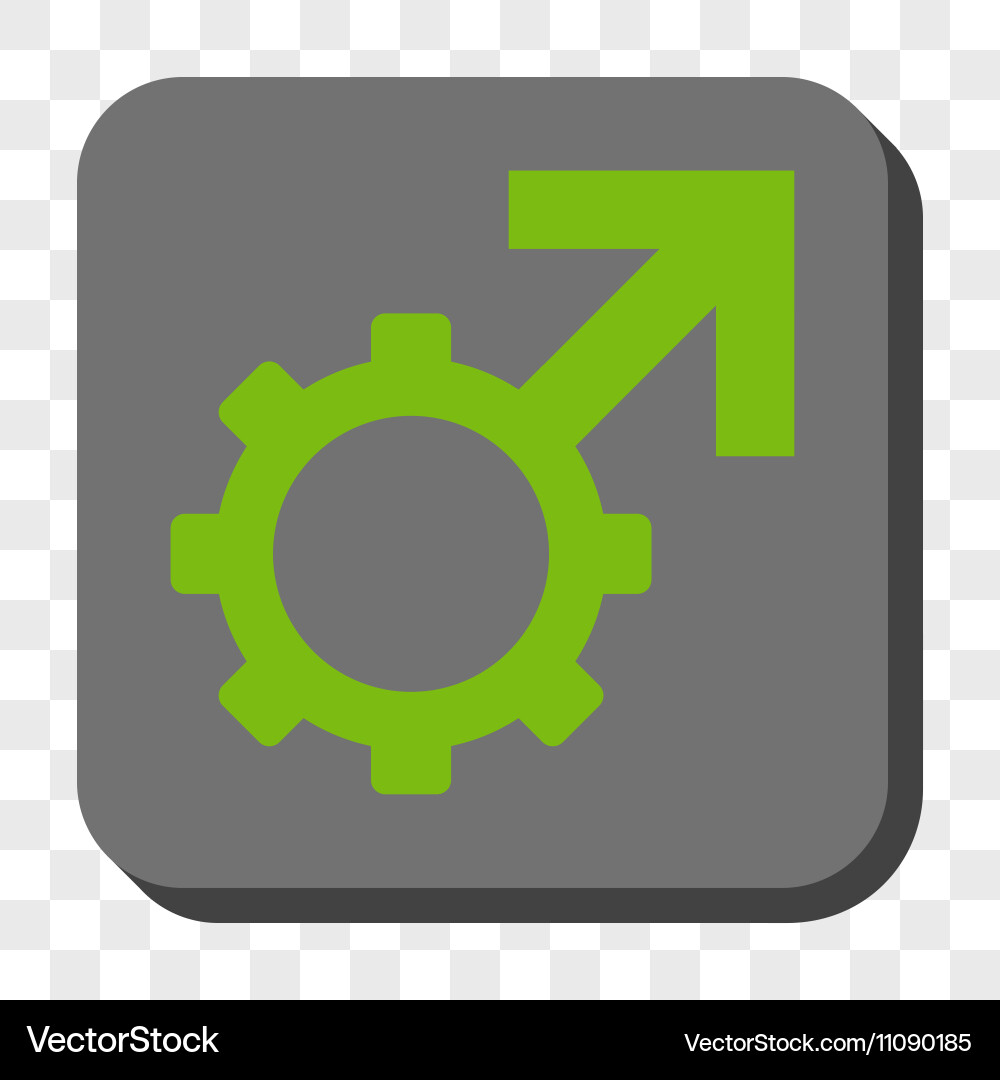 Technological potence rounded square button vector image
