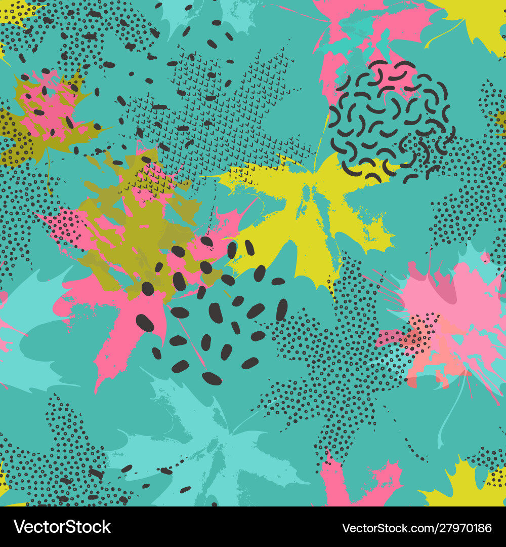 Abstract Maple Leaves Pattern Vector Image