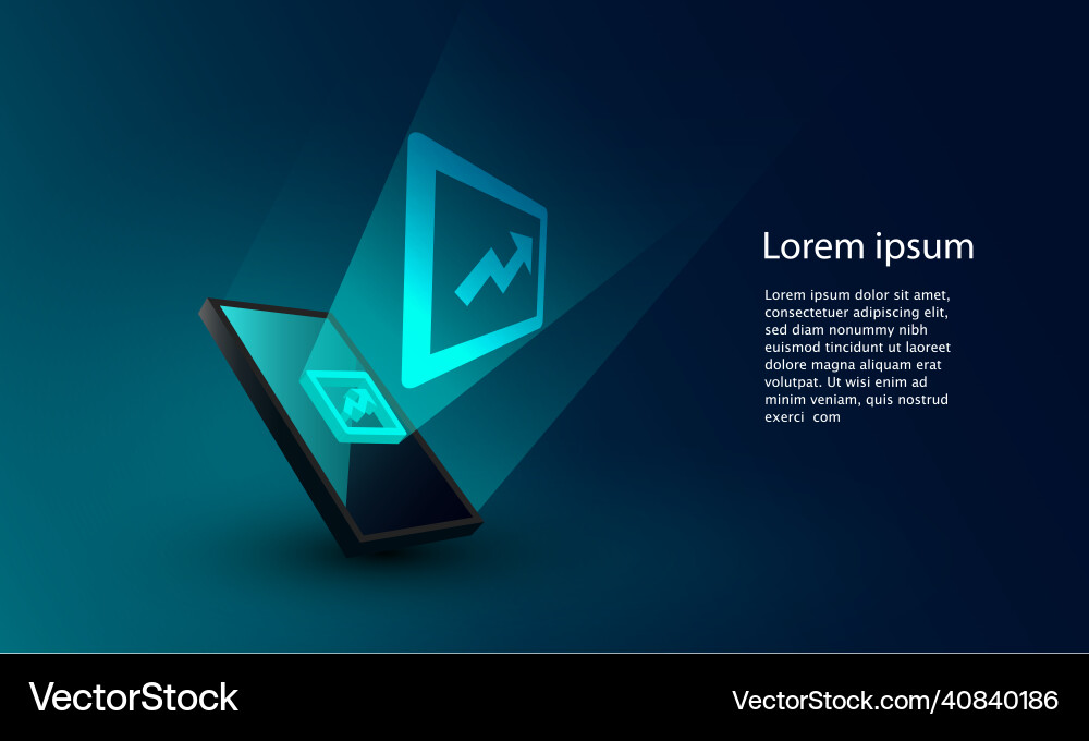 Application of smartphone with business graph Application of smartphone with business graph vector image