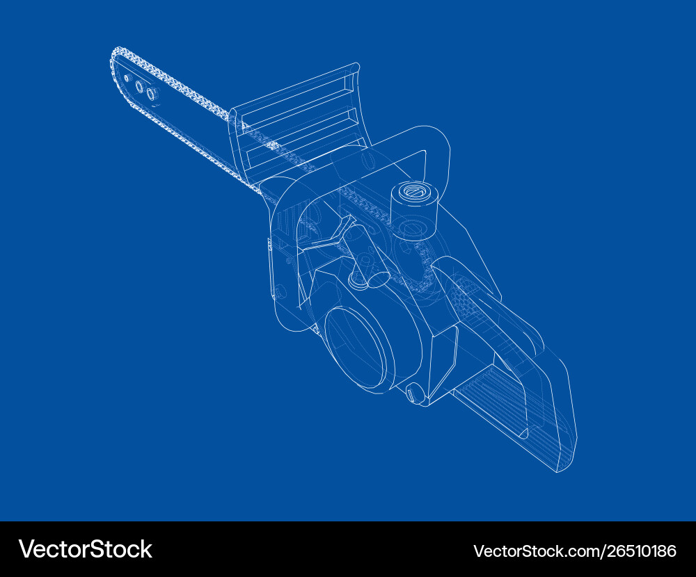 Chain saw rendering 3d Vector Image
