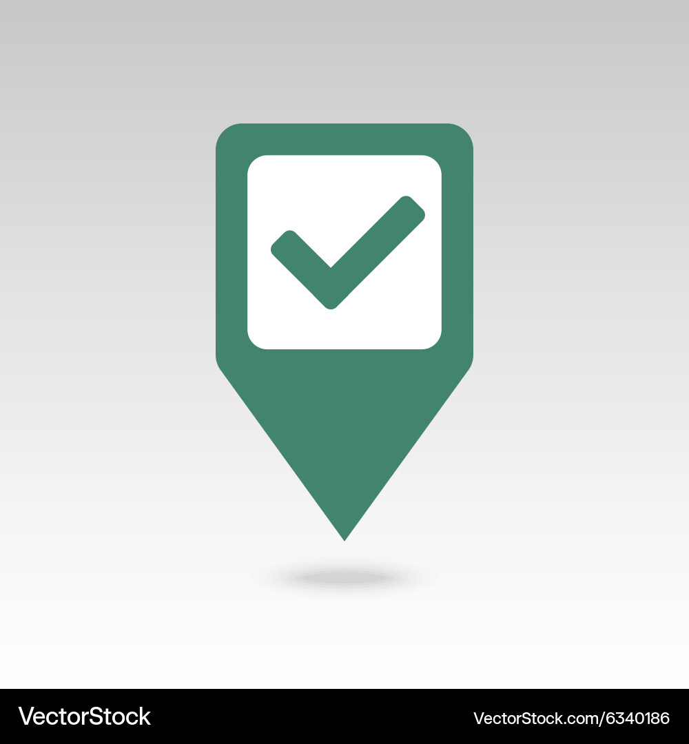 Check pin map icon pointer markers vector image