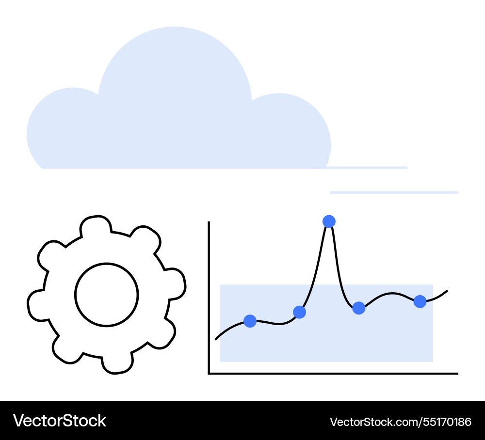 Cloud computing integration with data analytics Cloud computing integration with data analytics vector image