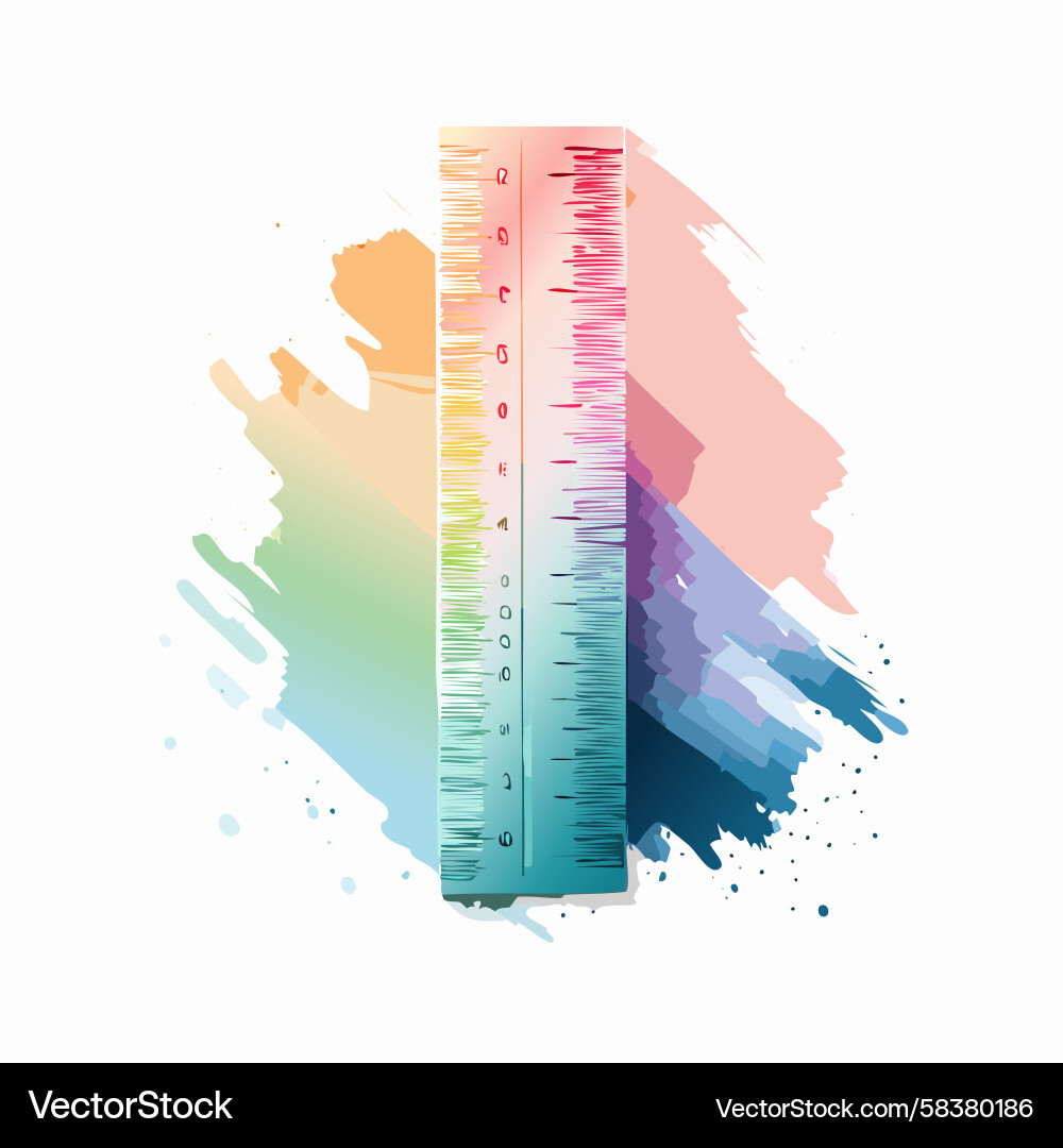 Colorful Ruler with Gradient Lines Vector Image