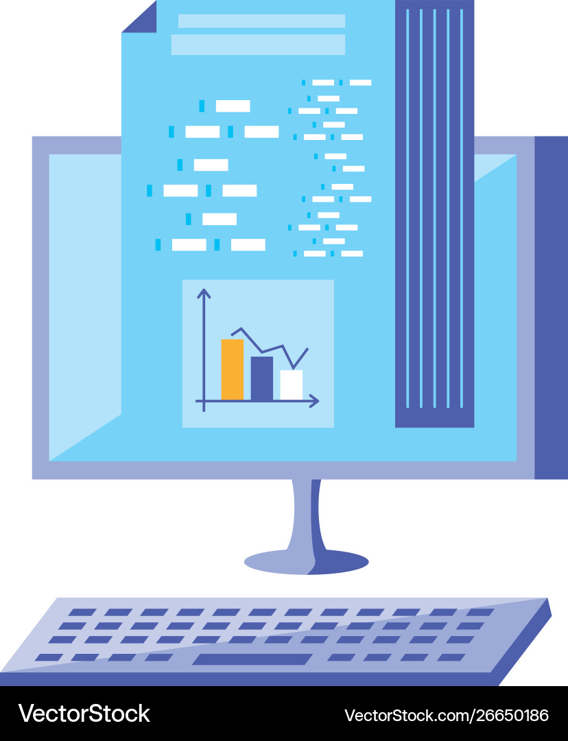 Computer und Dokument mit statistischen Daten Computer und Dokument mit statistischen Daten vektorbild