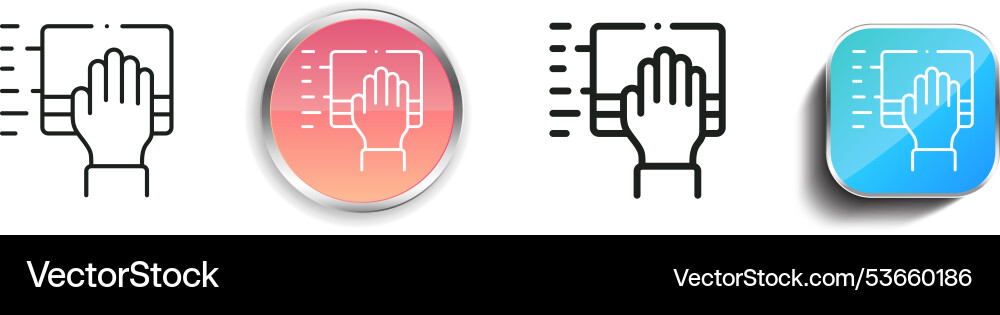 Dusting icon thin linear regular and button style vector image