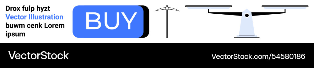 E-commerce call-to-action button with drone E-commerce call-to-action button with drone Vector Image