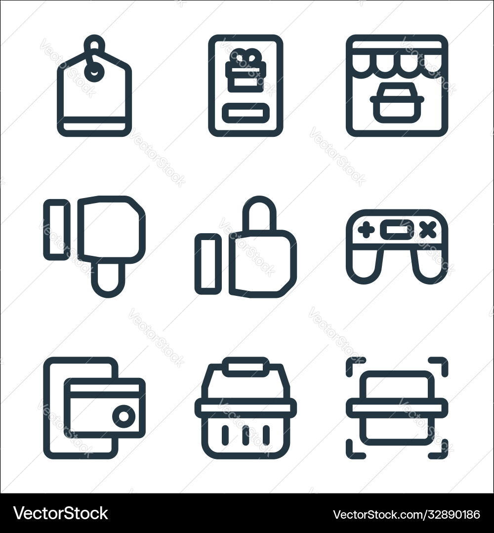 Ecommerce line icons linear set quality Vector Image