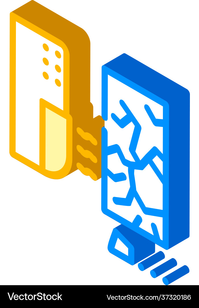 Glass break sensor isometric icon Royalty Free Vector Image