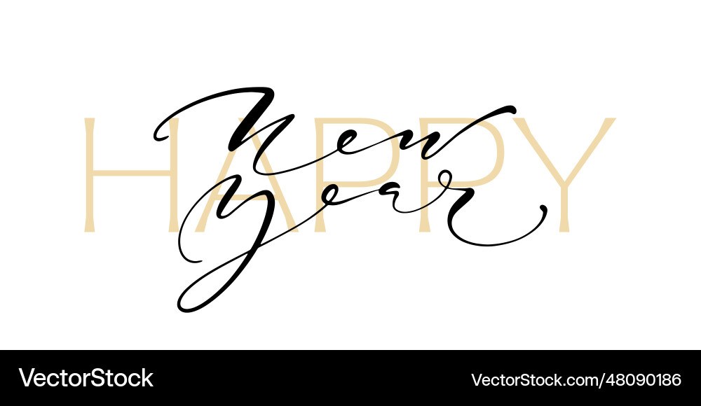 Happy new year modern thin lettering minimalistic Happy new year modern thin lettering minimalistic vector image