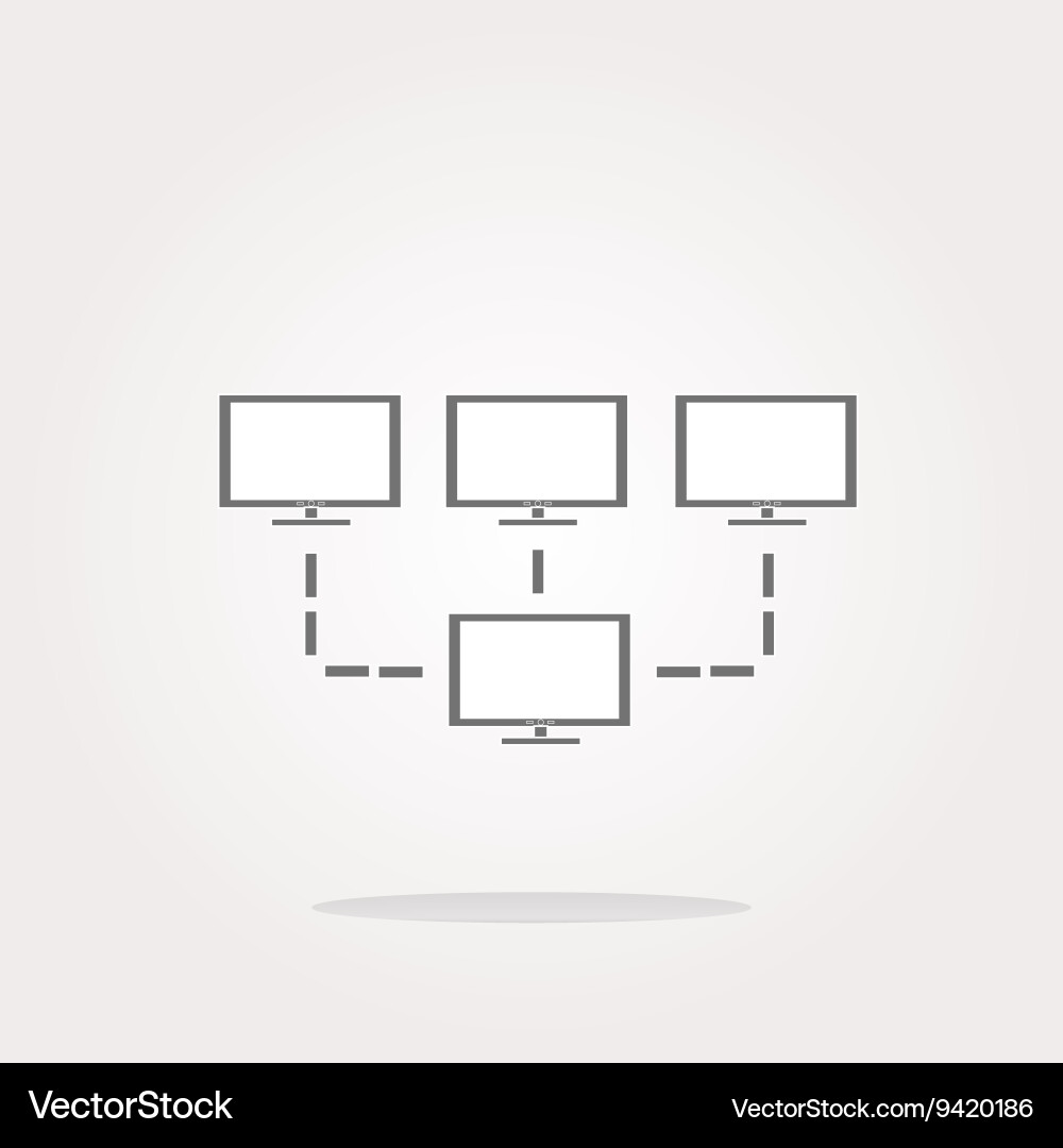 Laptop or computer net sign web button icon vector image