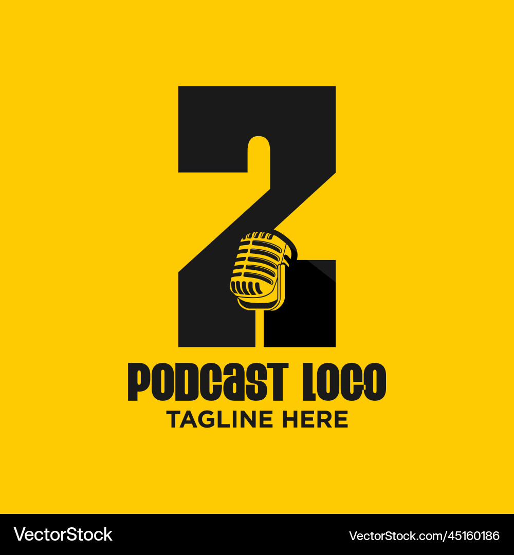 Letter z podcast logo design template inspiration Letter z podcast logo design template inspiration Vector Image