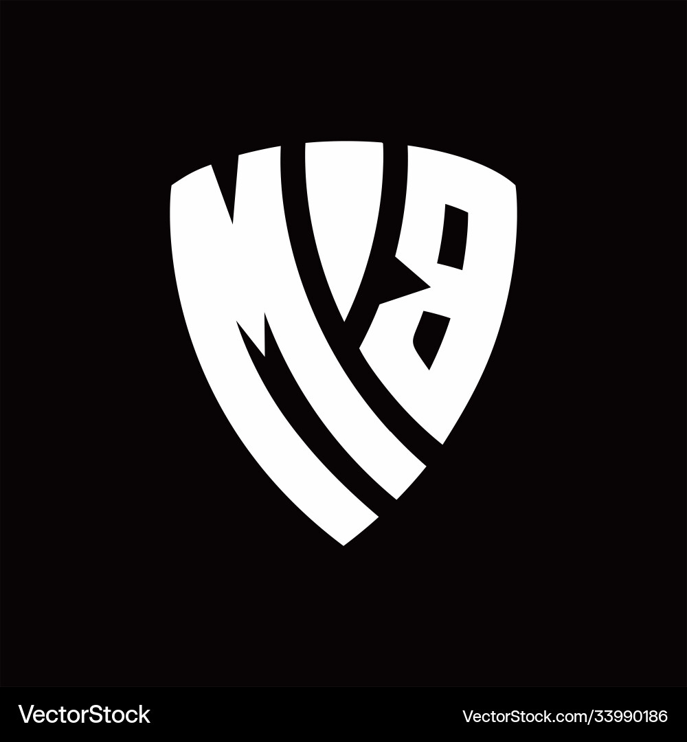 Mb logo monogram with shield elements shape Vector Image