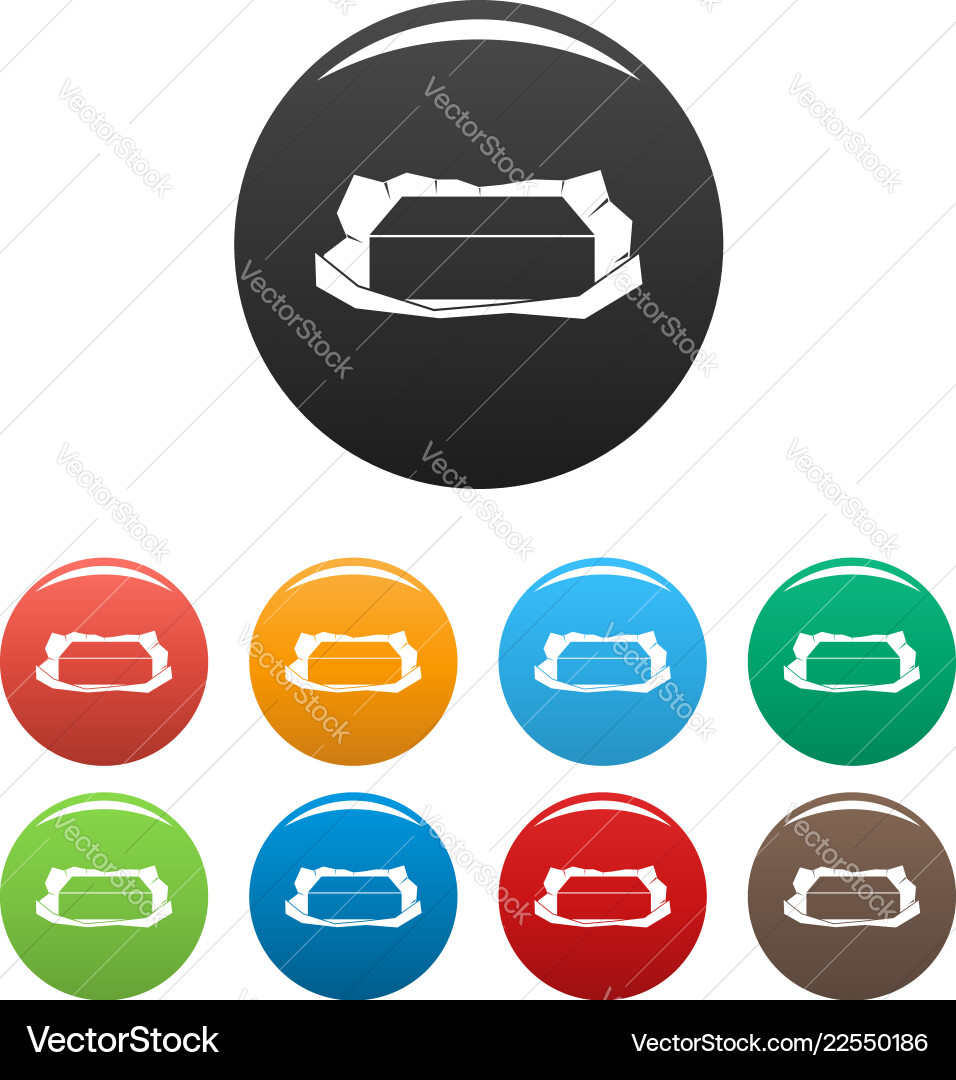Open butter pack icons set color Open butter pack icons set color vector image